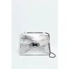 1987 by Abaco - Sac bandoulière en Cuir maku argenté - 27x 20x6,5 cm O...