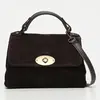 1987 by Abaco - Sac bandoulière en Velours de  Cuir Louis moka - 28x20...