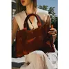 1987 by Abaco - Sac cabas en Velours de Cuir Isa bordeaux - 37x 24x11 ...