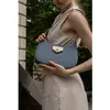 Abaco Studio - Sac porté épaule en Cuir Nella Bleu - 26x16x5 cm OS