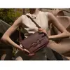 Abaco Studio - Sac porté épaule en Cuir Ambre Bordeaux - 26x17x8 cm OS