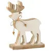J-line Renne de Noël blanc en bois de manguier
