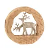 J-line Rennes argent dans bois de manguier naturel 28x6x28 cm