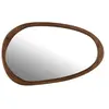 J-line Miroir irrégulier en bois de manguier marron 51x3.5x83 cm