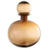 J-Line Bouteille décorative ronde avec bouchon en verre marron 21x21x29 cm