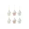 J-line Boite de 6boules de Noël cake en verre multicouleur 7.5x7.5x10 cm