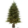 Sapin de Noël avec led en plastique vert 140x140x210 cm