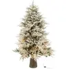 J-line Sapin de Noël artificiel avec led en plastique blanc 140*140*210 cm