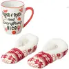 Set cadeau mug et chaussons de Noël