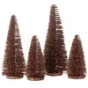 Sapin de Noël artificiel en plastique marron 10x10x15 cm