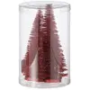 Sapin de Noël artificiel en plastique rouge 10x10x15 cm
