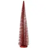 Sapin de Noël artificiel en plastique rouge 15x15x61 cm