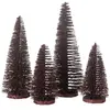 Sapin de Noël artificiel en plastique rouge 10x10x15 cm