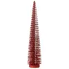 J-line - Sapin de Noël artificiel en plastique rouge 10x10x39 cm