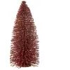 J-line - Sapin de Noël artificiel en plastique rouge 20x20x48 cm