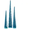 Sapin de Noël artificiel en plastique bleu 10x10x41 cm