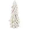 J-line Sapin de Noël décoratif enneigé en bois blanc 23x23x50 cm