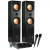 EVIDENCE ACOUSTICS Ensemble Colonnes HIFI/HOME-CINÉMA 1000W PMPO, Enceintes EA-800-PG, Ampli stéréo 100W, USB MP3 SD Bluetooth FM, 2 Micros karaoké