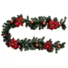 Guirlande de sapin artificiel boules rouges 2 m