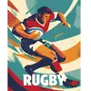 Figured'Art Peinture par Numéro Adulte avec Cadre Affiche sportive Rugby - Activité Manuelle Kit de Loisir Créatif DIY Numéro d'Art Complet - 40x50cm toile tendue sur châssis