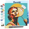 Figured'Art Mini Peinture par Numéro Adulte 20x20cm avec cadre Affiche sportive Badminton - Petit Format Kit de Loisir Créatif DIY Numéro d'Art Complet