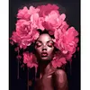 Figured'Art Peinture par Numéro Adulte Femme aux cheveux de pivoines - Activité Manuelle Kit de Loisir Créatif DIY Numéro d'Art Complet - 40x50cm sans châssis en bois