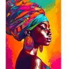 Figured'Art Broderie diamant : Dame africaine lumineuse  - toile tendu...