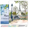 Figured'Art Peinture au numéro : Aquarelle Jardin de Paris - Toile ten...