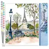 Peinture au numéro : Aquarelle Jardin de Paris - sans chassis en bois