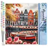 Peinture au numéro : Vue du Canal à Amsterdam - sans chassis en bois