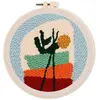 Figured'Art Punch Needle Kit Complet pour Adultes et Enfants - Composition Florale 1 - Parfait pour Débutant. Set prêt à broder taille 20x20cm avec cadre circulaire