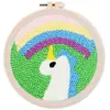 Figured'Art Punch Needle : Licorne et Arc en Ciel  - avec cadre FiguredArt-CCX3