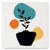 Figured'Art Mini Peinture par Numéro Adulte 20x20cm avec cadre Plante et Pot noir - Petit Format Kit de Loisir Créatif DIY Numéro d'Art Complet