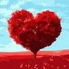Figured’Art Mini Diamond Painting Broderie Diamant 25x25cm Toile Entière Roulée avec Perles Rondes - Arbre rouge Coeur - Kit Complet DIY Activité Manuelle Loisirs Créatifs Adultes