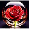 Figured'Art Mini broderie diamant : Rose Rouge dans le Verre  - sans c...