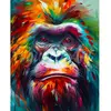Figured'Art Broderie diamant : Orang-outan Coloré Abstrait  - toile te...