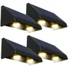 Lumisky Lot de 4 lampes murales solaires KYLA Noir plastique H6cm