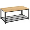 RED DECO Table basse industrielle JACKY Chêne clair Médium MDF 106,2x45x60,2cm Chêne Clair