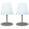 Lumisky - Set de 2 lampes de table twins Vert olive Aluminium H16CM