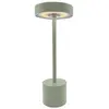LUMISKY Lampe de table sans fil touch led roby olive vert olive aluminium h30cm