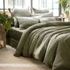 Housse de couette Gaze de Coton 140 x 200 cm GAIA coloris Romarin