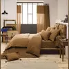 L'EFFET PAPILLON Housse de couette lit 2 persones Gaze de Coton unie gaia - marron camel