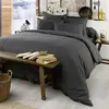 L'EFFET PAPILLON Housse de couette flanelle 100% coton 140x200 candice Gris Orage