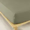 L'EFFET PAPILLON DOCK AVENUE Drap Housse Flanelle 100% Coton 140 x 190 cm Candice pour Matelas épais Coloris Vert Romarin