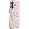 Coque Guess IML Metal Mountain Logo MagSafe pour iPhone 16 - Pink