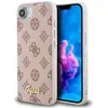 Guess Coque MagSafe pour iPhone 16e Imprimé Peony Script Logo en relief Marron clair