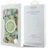 Coque Guess IML Metal Glitter Flowers Triangle MagSafe pour iPhone 16e - Green