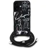 Étui Karl Lagerfeld Crossbody Grained Logo pour iPhone 16, noir - Neuf