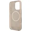 GUESS Coque Arrière pour iPhone 16 Pro à Motif Pivoine 4G MagSafe Marron