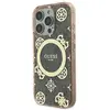 Guess Coque Arrière pour iPhone 16 Pro Max à Motif Pivoine 4G MagSafe Marron
